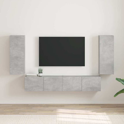 TV Vägghylla 2 pcs Betong 30 x 31 x 80 cm Konstruerat trä