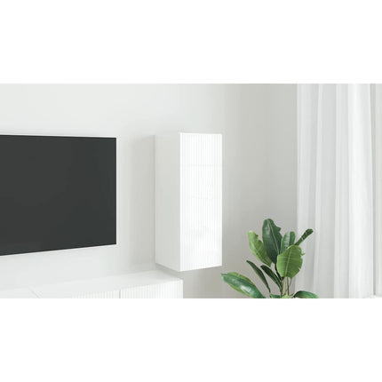 TV Vägghylla 30 x 31 x 80 cm Glansig Vit Konstruerat trä