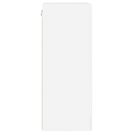 TV Vägghylla Glansig Vit 30 x 31 x 80 cm Konstruerat trä