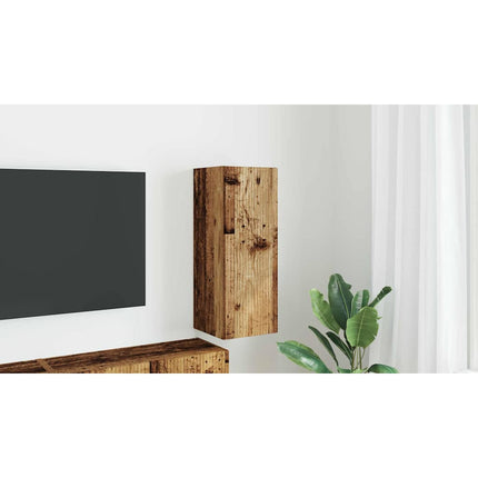 TV Vägghylla 30 x 31 x 80 cm Gammalt trä Konstruerat trä