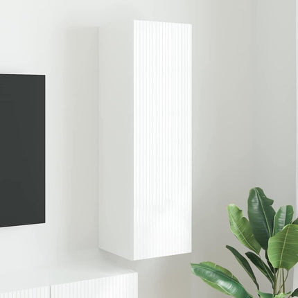 TV Vägghylla Väggmonterad Vit 30 x 31 x 100 cm Konstruerat trä