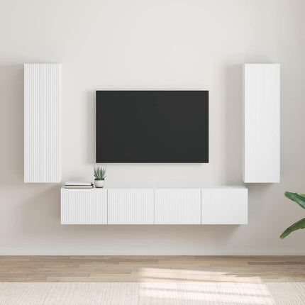 TV Vägghylla 2 pcs Vit 30 x 31 x 100 cm Konstruerat trä