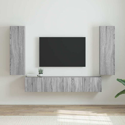 TV Vägghylla 2 pcs Grå Sonoma 30 x 31 x 100 cm Konstruerat trä