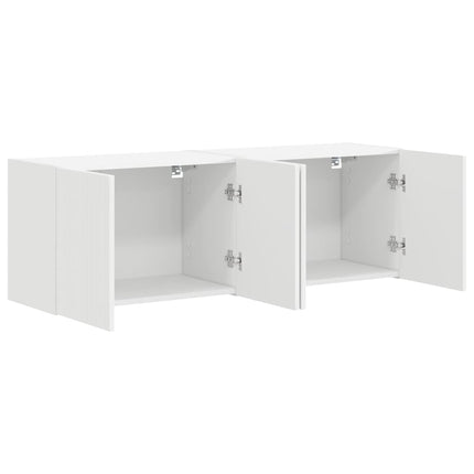 TV Vägghylla 2 pcs Vit 59,5 x 31 x 40 cm Konstruerat trä