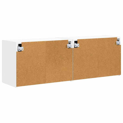 TV Vägghylla 2 pcs Vit 59,5 x 31 x 40 cm Konstruerat trä
