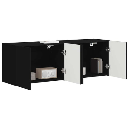 TV Vägghylla 2 pcs Svart 59,5 x 31 x 40 cm Konstruerat trä