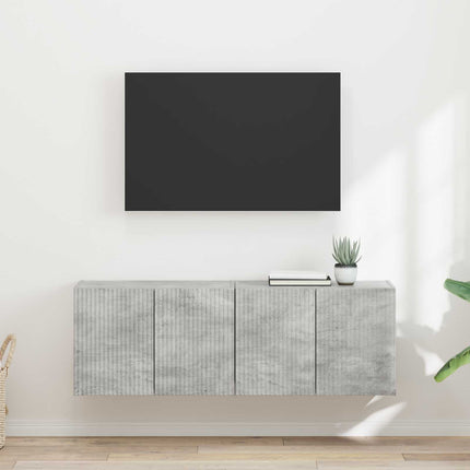 TV Vägghylla 2 st Betonggrå Konstruerat trä