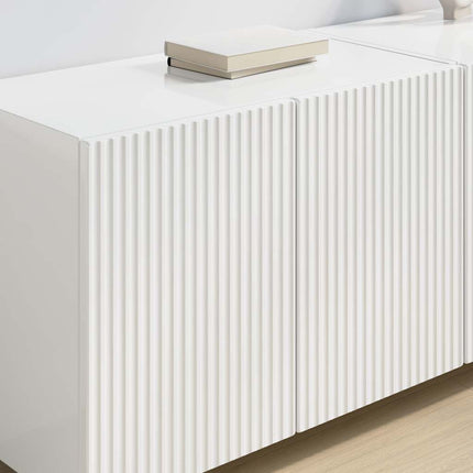 TV Vägghylla Högblanka vita 59,5 x 31 x 40 cm Konstruerat trä