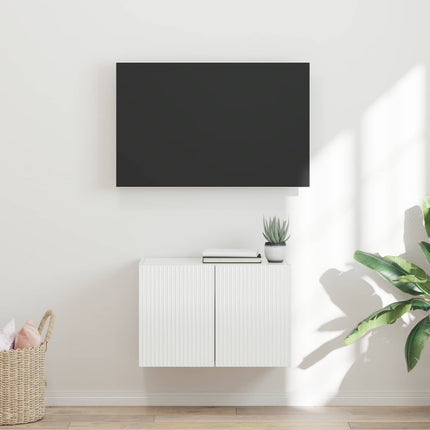 TV Vägghylla 59,5 x 31 x 40 cm Högblanka vita Konstruerat trä