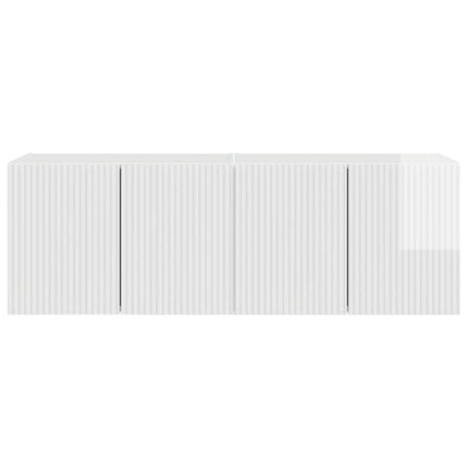TV Vägghylla 2 pcs Högblanka vita 59,5 x 31 x 40 cm