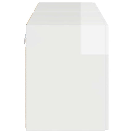 TV Vägghylla 2 pcs Högblanka vita 59,5 x 31 x 40 cm