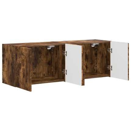 TV Vägghylla 2 pcs Rökt ek 59,5 x 31 x 40 cm Konstruerat trä