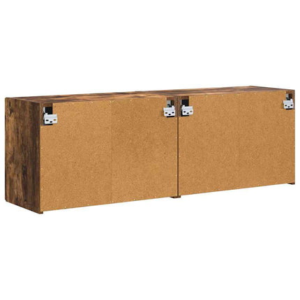 TV Vägghylla 2 pcs Rökt ek 59,5 x 31 x 40 cm Konstruerat trä