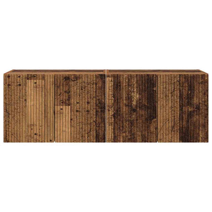 TV Vägghylla Väggmonterad 2 pcs Gammalt trä 59,5 x 31 x 40 cm