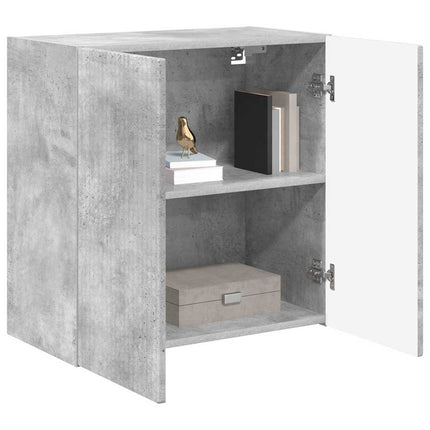 TV Vägghylla Betonggrå 59,5 x 31 x 60 cm Konstruerat trä