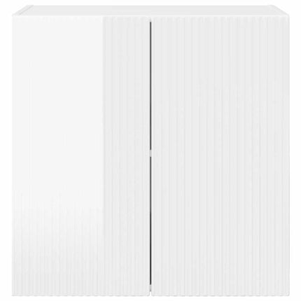 TV Vägghylla 59,5 x 31 x 60 cm Högblanka vita Konstruerat trä