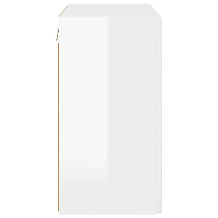 TV Vägghylla 59,5 x 31 x 60 cm Högblanka vita Konstruerat trä
