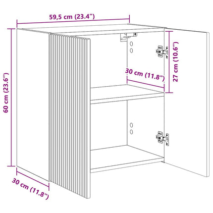TV Vägghylla 59,5 x 31 x 60 cm Rökt ek Konstruerat trä