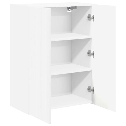TV Vägghylla Väggmonterad Vit 59,5 x 31 x 80 cm Konstruerat trä