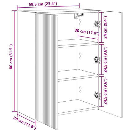 TV Vägghylla 59,5 x 31 x 80 cm Sonoma-ek Konstruerat trä