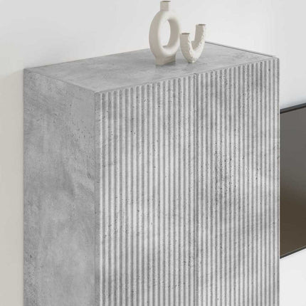 TV Vägghylla Betonggrå 59,5 x 31 x 80 cm Konstruerat trä