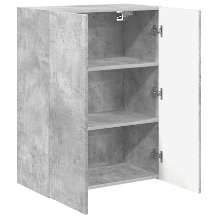 TV Vägghylla Betonggrå 59,5 x 31 x 80 cm Konstruerat trä