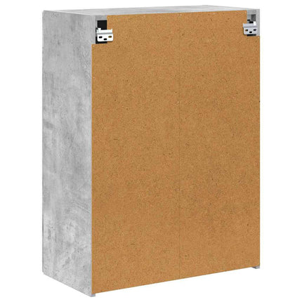 TV Vägghylla Betonggrå 59,5 x 31 x 80 cm Konstruerat trä