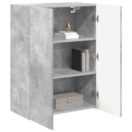 TV Vägghylla Betonggrå 59,5 x 31 x 80 cm Konstruerat trä