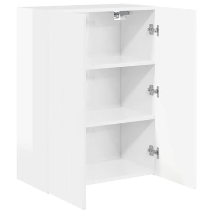 TV Vägghylla 59,5 x 31 x 80 cm Högblanka vita Konstruerat trä