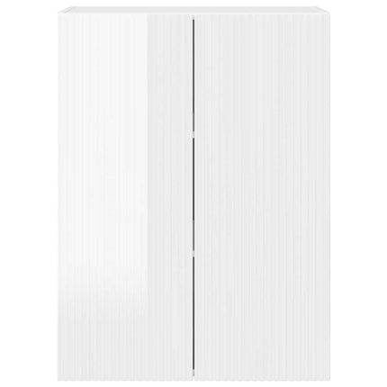 TV Vägghylla 59,5 x 31 x 80 cm Högblanka vita Konstruerat trä