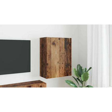 TV Vägghylla 59,5 x 31 x 80 cm Gammalt trä Konstruerat trä