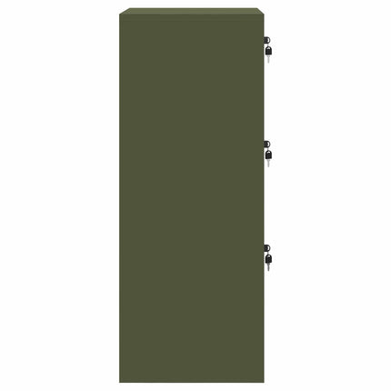 Arkivkåp med låda Olivgrön 45,5 x 42 x 106,5 cm Kallvalsat Stål