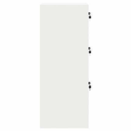 Arkivkåp med låda Vit 45,5 x 42 x 106,5 cm Kallvalsat Stål