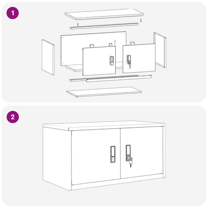 Förvaringsskåp Antracit 80 x 40 x 40 cm Stål