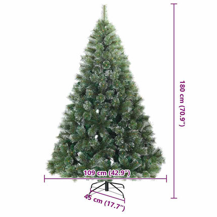 Konstgjord Vikbar Julgran Snö Flocked Grön 180 cm PVC, stål