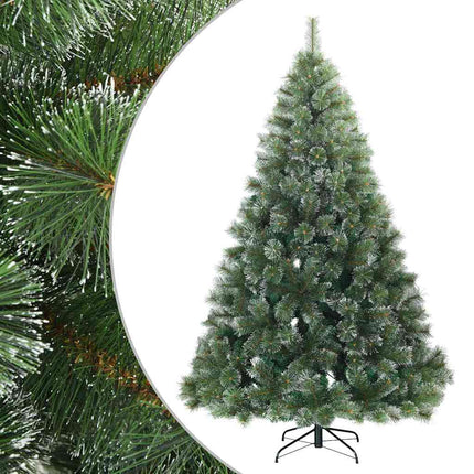 Konstgjord Vikbar Julgran Snö Flocked Grön 210 cm PVC, stål