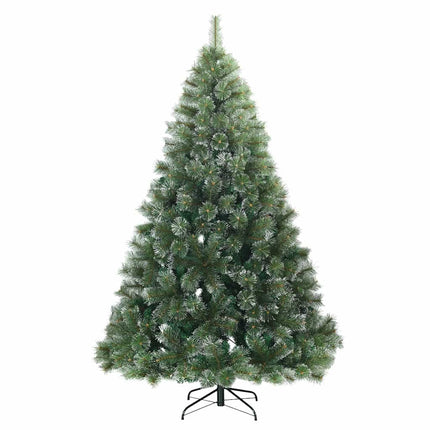 Konstgjord Vikbar Julgran Snö Flocked Grön 240 cm PVC, stål