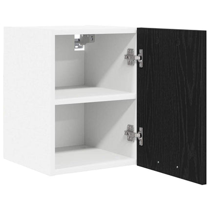 Hängande skåp med dörr 2 pcs Svart ek och vit 30 x 31 x 40 cm