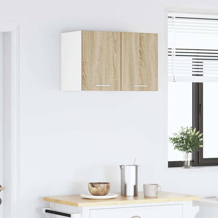 Hängande skåp Riga 2 pcs Sonoma ek och vit 30 x 31 x 40 cm