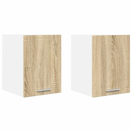 Hängande skåp Riga 2 pcs Sonoma ek och vit 30 x 31 x 40 cm