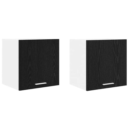 Hängande skåp med dörr 2 pcs Svart ek och vit 40 x 31 x 40 cm