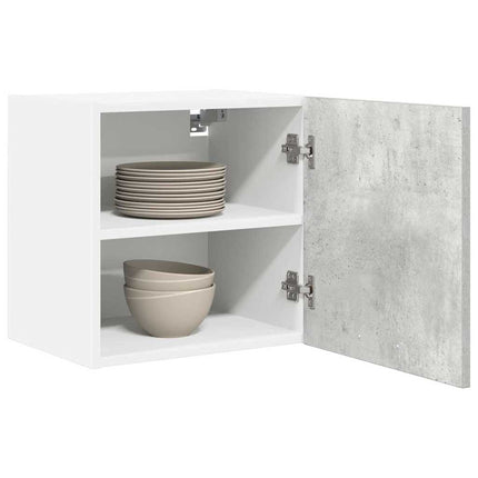 Hängande skåp med dörr 2 pcs Betonggrå och vit 40 x 31 x 40 cm