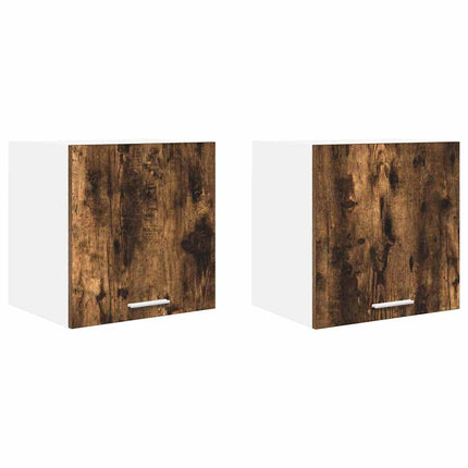 Hängande skåp med lagring 2 pcs Rökt ek och vit 40 x 31 x 40 cm