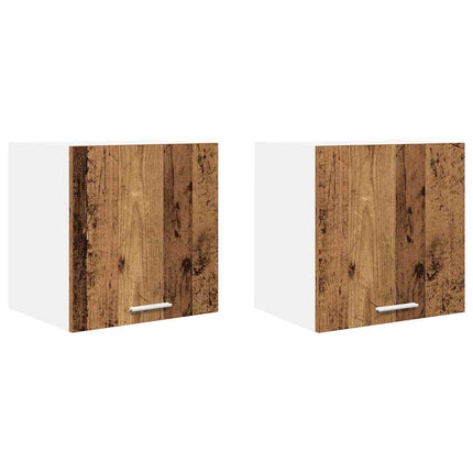 Hängande skåp med dörr 2 pcs Gamla trä och vit 40 x 31 x 40 cm