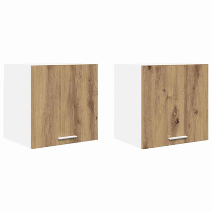 Hängande skåp med dörr 2 pcs Artisan ek och vit 40 x 31 x 40 cm