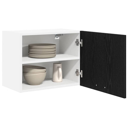 Hängande skåp Svart ek och vit 50 x 31 x 40 cm Konstruerat trä