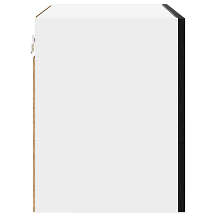 Hängande skåp Svart ek och vit 50 x 31 x 40 cm Konstruerat trä