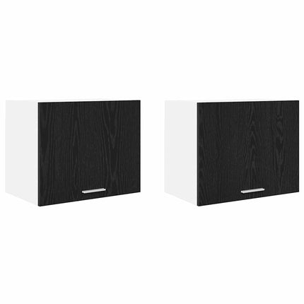 Hängande skåp med dörr 2 pcs Svart ek och vit 50 x 31 x 40 cm