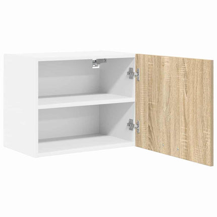 Hängande skåp med dörr 2 pcs Sonoma ek och vit 50 x 31 x 40 cm