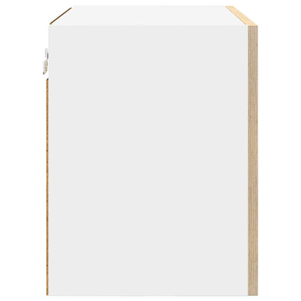 Hängande skåp med dörr 2 pcs Sonoma ek och vit 50 x 31 x 40 cm